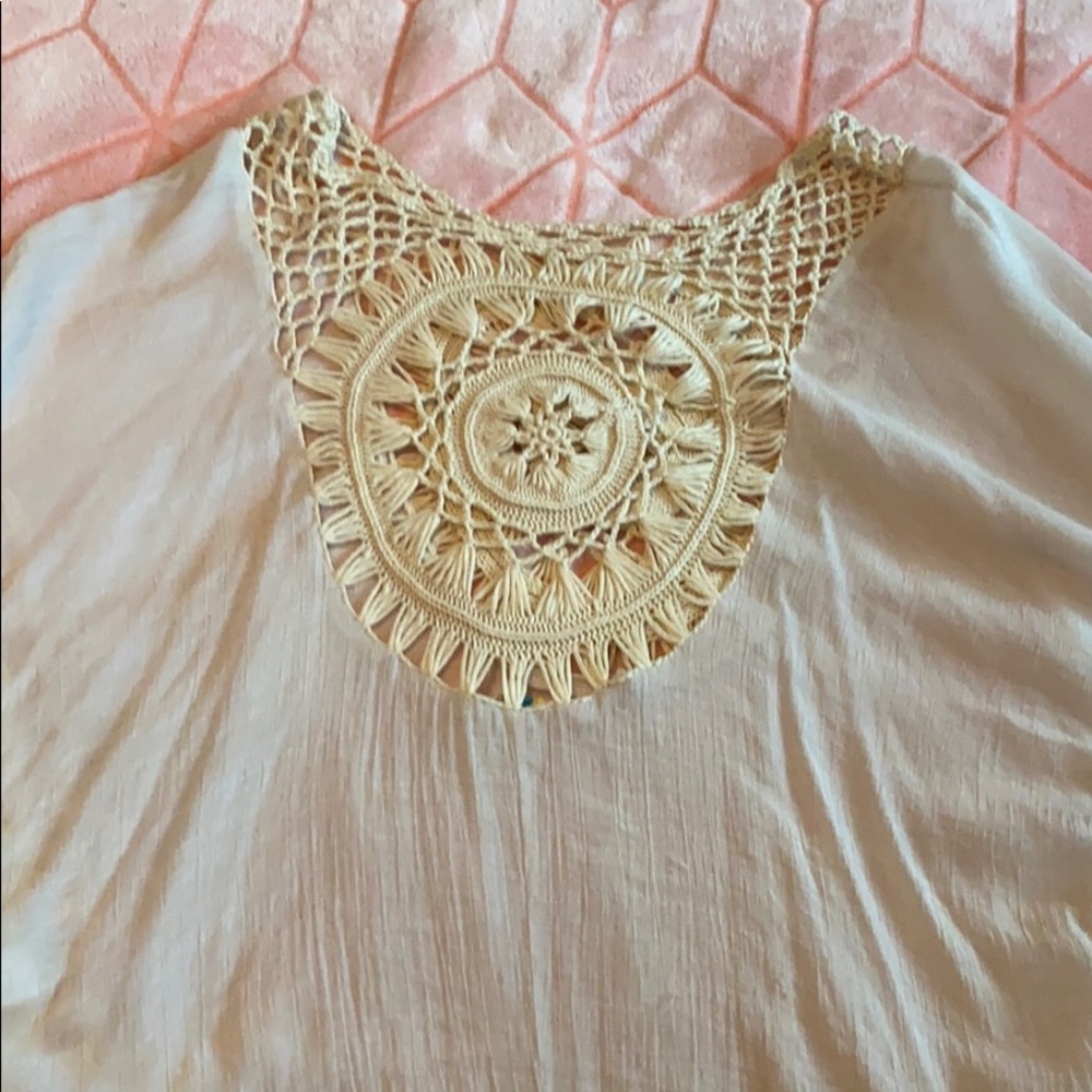 Cream poncho top